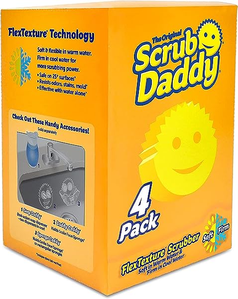 Scrub-Daddy-The-Original-Scrub-Daddy-Scratch-Free-Multipurpose-Dish-Sponge-BPA-Free-Made-with-Polymer-Foam-Sta-B07ND5C1LW