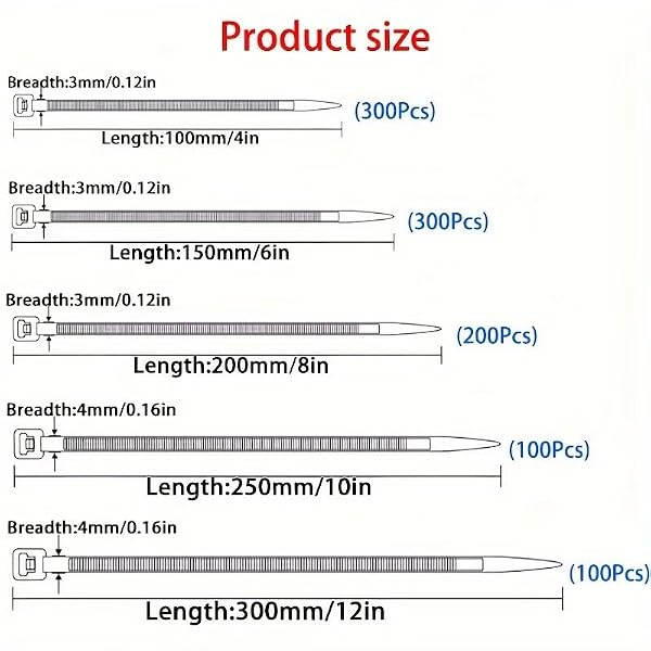Self-Locking-Cable-Ties-Black-PVC-1000-Pack-Multi-Size-10cm15cm20cm25cm30cm-Indoor-and-Outdoor-Use-B0GTN4L9NH-2