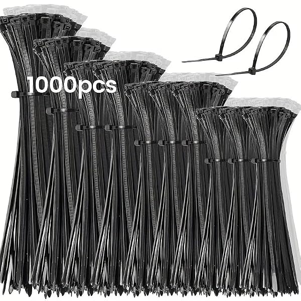 Self-Locking-Cable-Ties-Black-PVC-1000-Pack-Multi-Size-10cm15cm20cm25cm30cm-Indoor-and-Outdoor-Use-B0GTN4L9NH