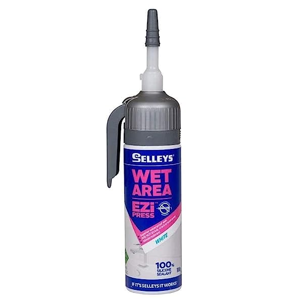 Selleys Ezi Press Wet Area Silicone Sealant 100 g, White Rissamelt