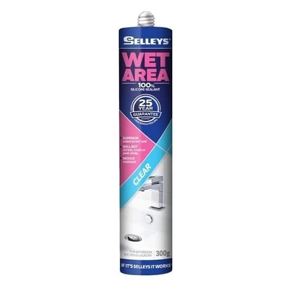 Selleys-Wet-Area-Silicone-Gap-filler-300g-Clear-Waterproof-Mould-Resistant-Automotive-kithcen-bathroom-B07V71JX7D