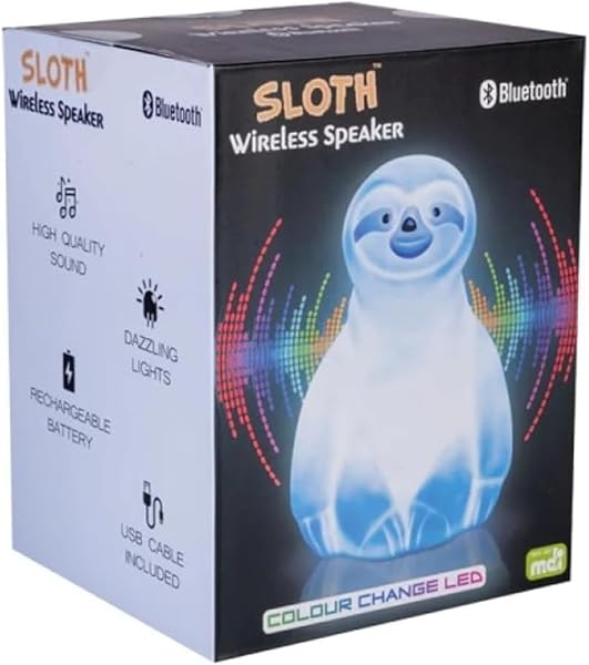 Sloth-Light-Up-Wireless-Speaker-Bedside-Lamp-Bluetooh-LEDColour-USB-Rechargeable-B0F8R5C7Y5
