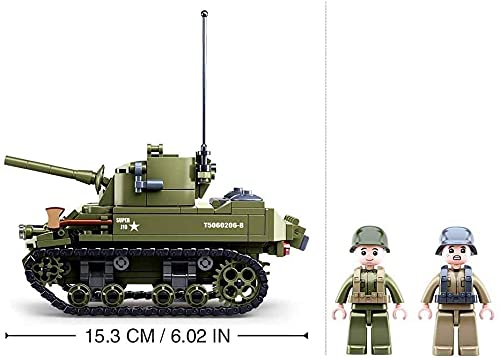Sluban-WW2-M5-Light-Tank-Building-Blocks-Set-344-Piece-Set-B08GKJ16WC-3