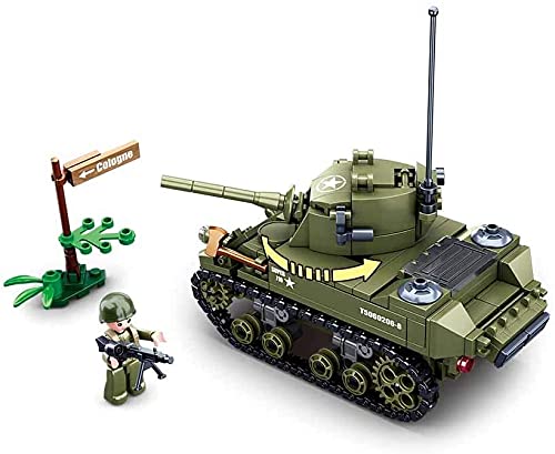 Sluban-WW2-M5-Light-Tank-Building-Blocks-Set-344-Piece-Set-B08GKJ16WC-5