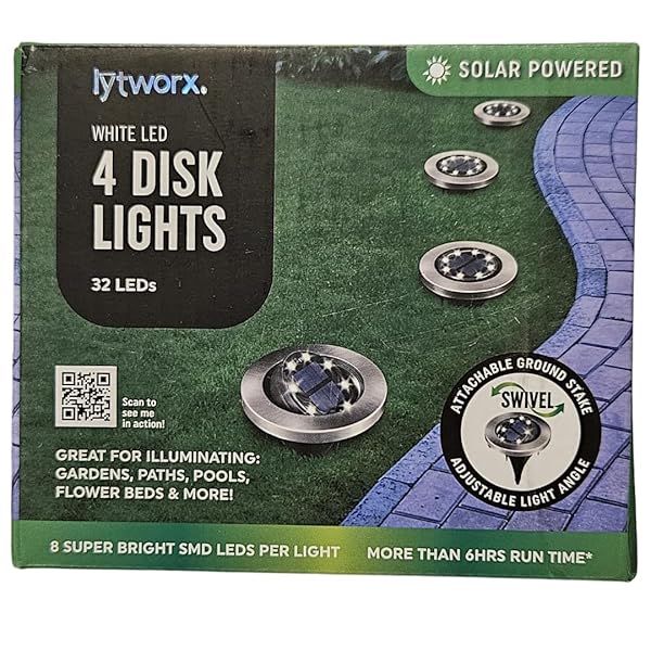 Solar-Disk-Lights-4-Pack-32-White-LEDs-Adjustable-Garden-Path-Lights-with-Stakes-6-Hours-Runtime-Waterproof-Outdoor-B0F2FYCYVD