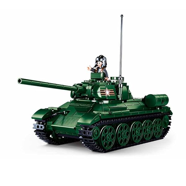 Soviet-T34-85-Tank-497-Pieces-Sluban-Interlocking-Blocks-Play-Set-SL95852-B0B14TZFZK-2