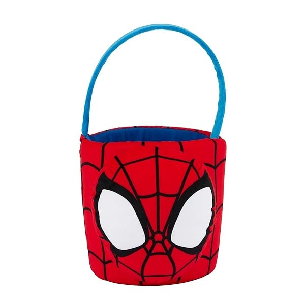 Spider-Man-Easter-Basket-with-Handle-Red-and-Blue-1778-cm-Height-for-Easter-Sunday-egg-hunt-and-toy-storage-bag-perfe-B0F24L3JYH-4