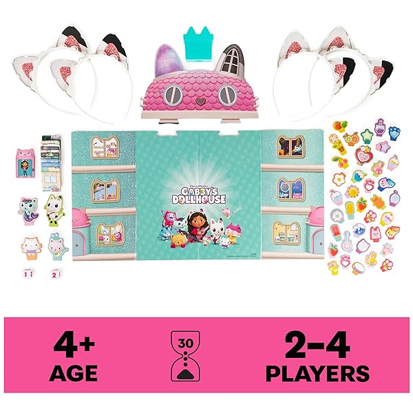 Spin-Master-Games-Gabbys-Dollhouse-Meow-Mazing-Board-Game-Based-on-The-DreamWorks-Netflix-Show-with-4-Kitty-Headband-B09NF78XBZ-2