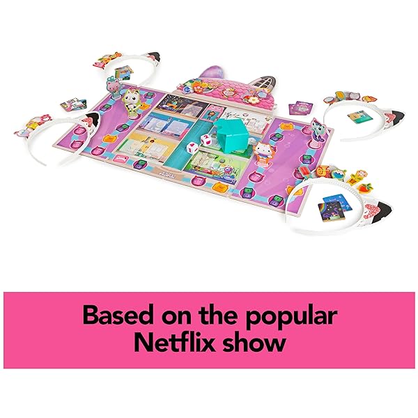 Spin-Master-Games-Gabbys-Dollhouse-Meow-Mazing-Board-Game-Based-on-The-DreamWorks-Netflix-Show-with-4-Kitty-Headband-B09NF78XBZ-3