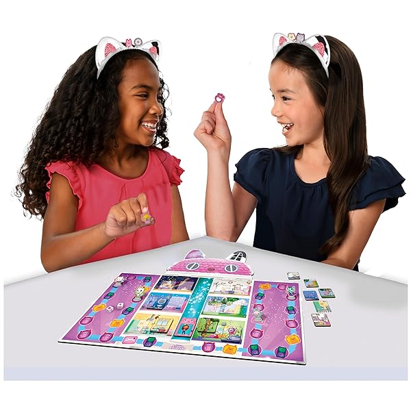 Spin-Master-Games-Gabbys-Dollhouse-Meow-Mazing-Board-Game-Based-on-The-DreamWorks-Netflix-Show-with-4-Kitty-Headband-B09NF78XBZ-5