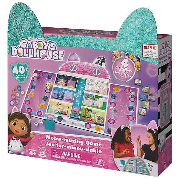 Spin-Master-Games-Gabbys-Dollhouse-Meow-Mazing-Board-Game-Based-on-The-DreamWorks-Netflix-Show-with-4-Kitty-Headband-B09NF78XBZ-9