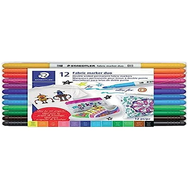 Staedtler-Double-Ended-Fabric-Markers-12-Pieces-Assorted-B07Q5C3MXS