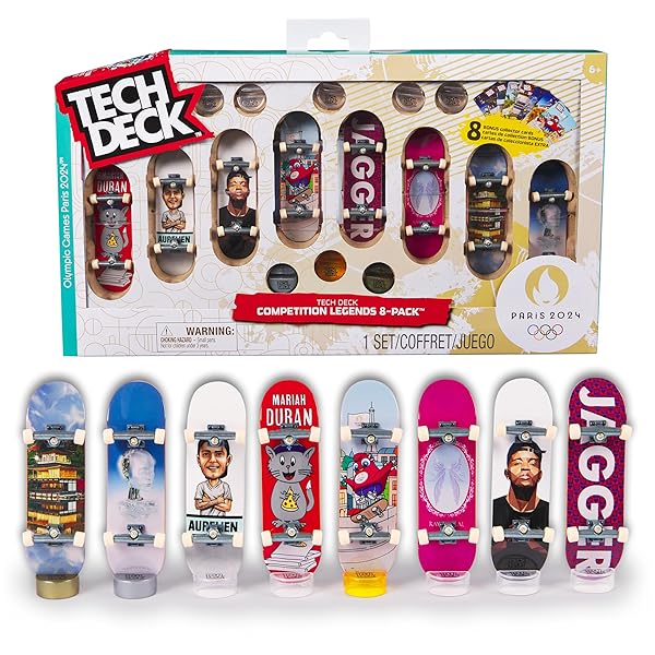 Tech-Deck-Competition-Legends-8-Pack-Fingerboards-with-Collectible-Cards-Olympic-Games-Paris-2024-Customizable-Mini-S-B0CCW54W4P