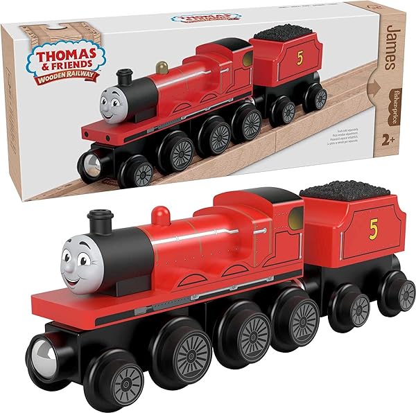 Thomas-Friends-Wooden-Railway-James-Engine-and-Coal-Car-push-along-train-made-from-sustainably-sourced-wood-for-kids-B09C135JMZ