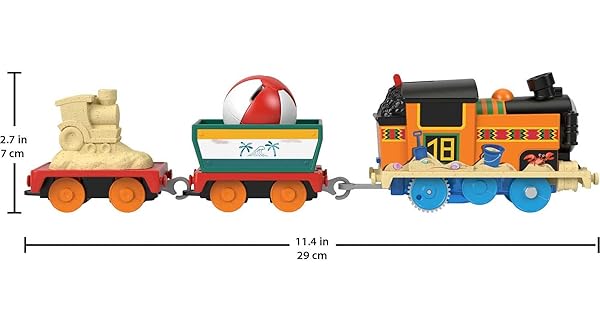 Thomas-and-Friends-Beachy-Nia-Toy-Train-Battery-Powered-Motorized-Train-Engine-with-Beach-Ball-Cargo-for-Preschool-Pret-B0B627BRYW-2