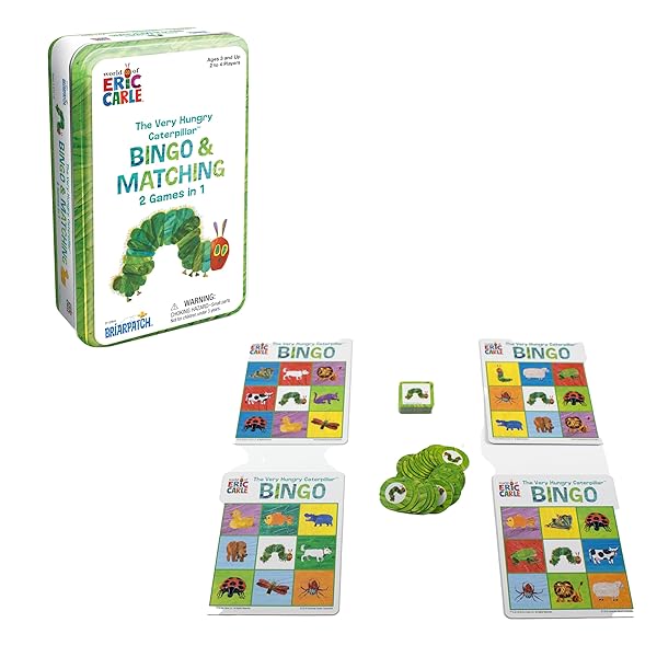 University-Games-Eric-Carles-Very-Hungry-Caterpillar-Bingo-and-Matching-Tin-Card-Game-B012WFLO00