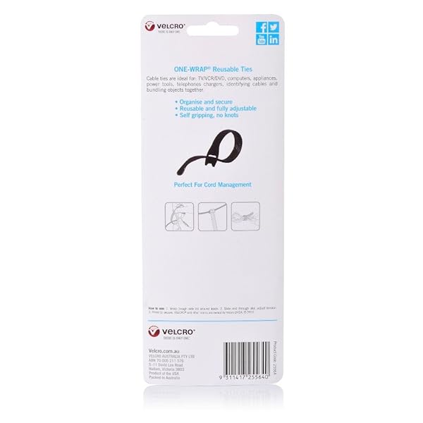 VELCRO-Brand-ONE-WRAP-Ties-Cable-Management-Wires-Cords-Self-Gripping-Cable-Ties-Reusable-25mm-x-200mm-Ties-B076122DM1-3